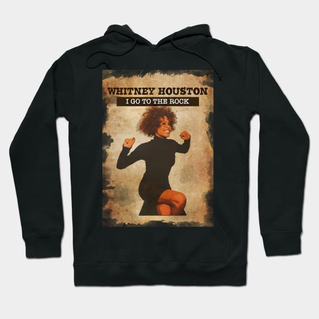 Vintage Old Paper 80s Style Whitney Houston Hoodie by Madesu Art